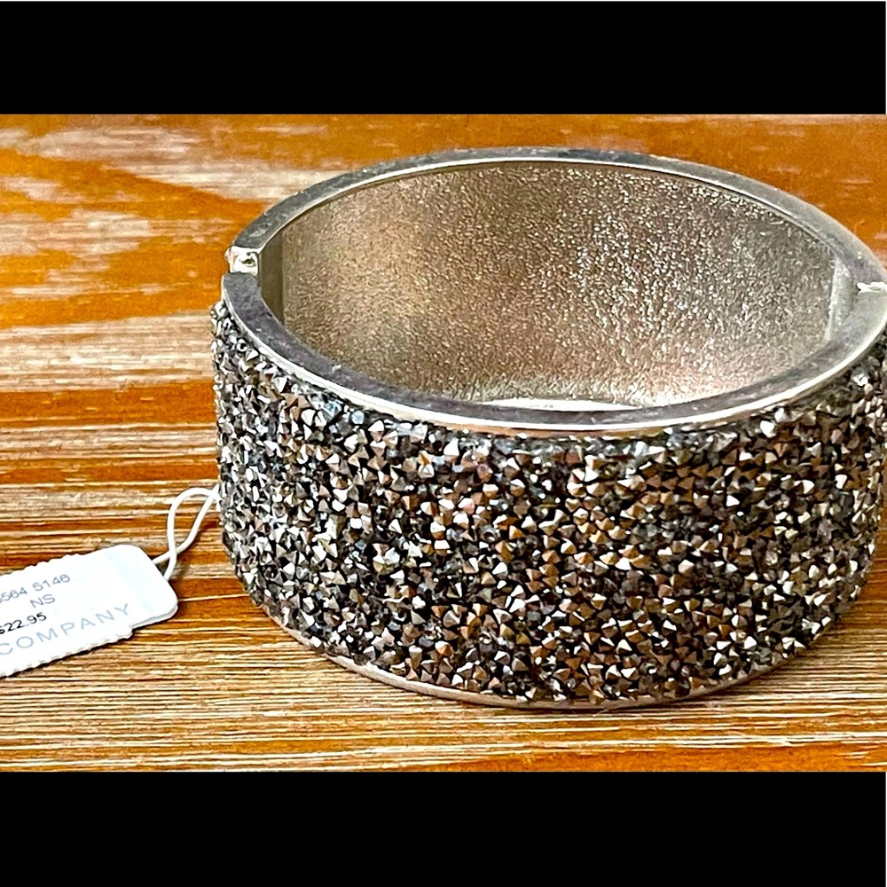 NY&Co. Gunmetal Grey Jewel Crusted Cuff Bracelet